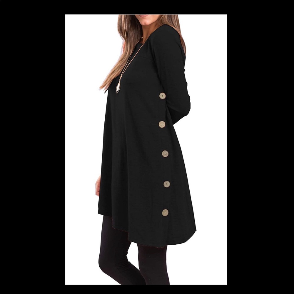 iGenjun Long Sleeve Sweater Tunic Dress